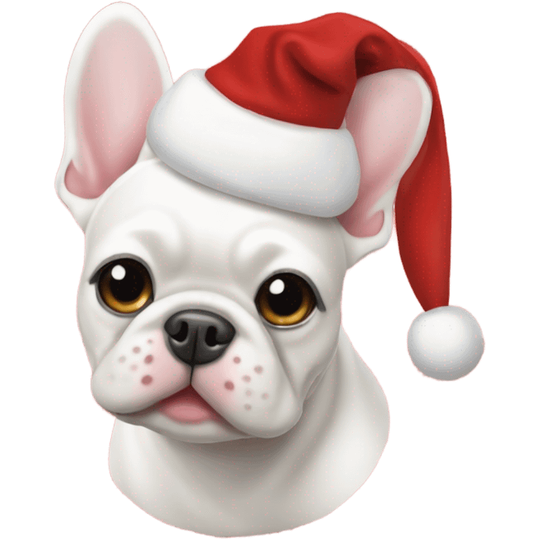 White Frenchie Christmas emoji