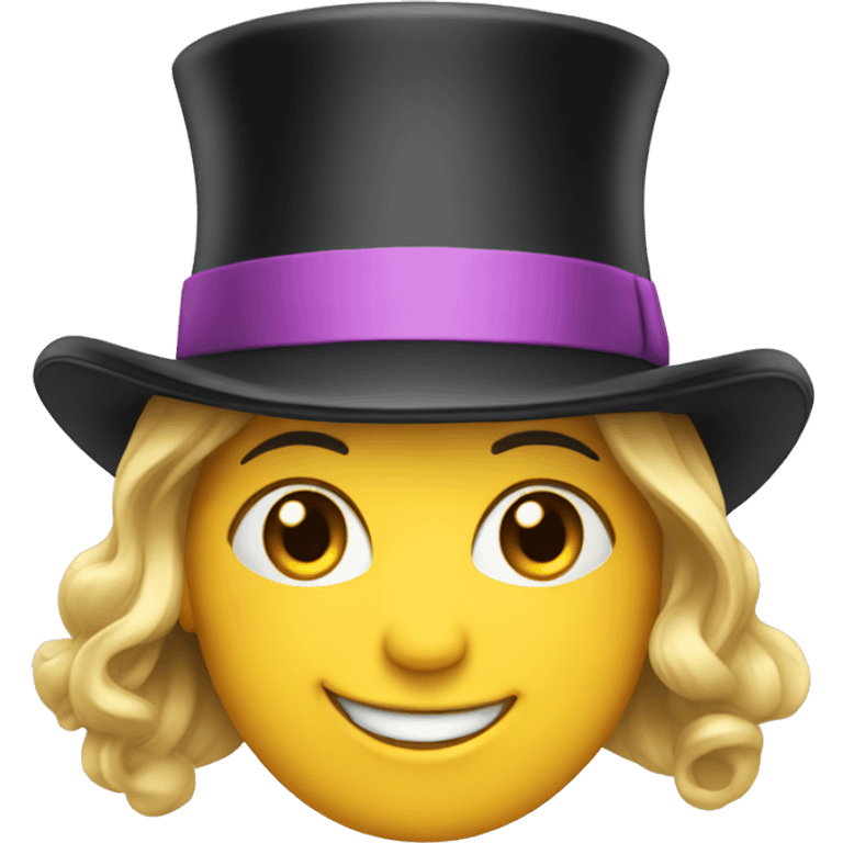 smiling girl in top hat emoji