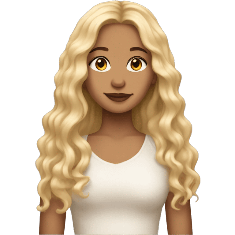 blonde lightskin girl portrait with long hair emoji