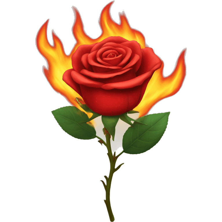 Red rose on fire emoji