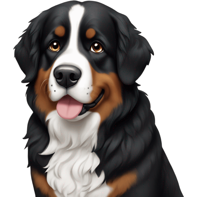 bernese mountain dog with black heart nose emoji