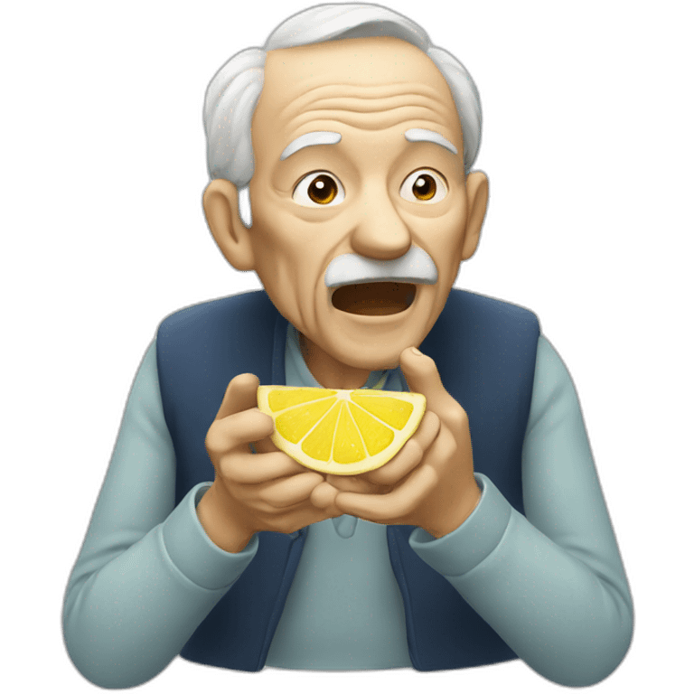 old man eating lemon emoji