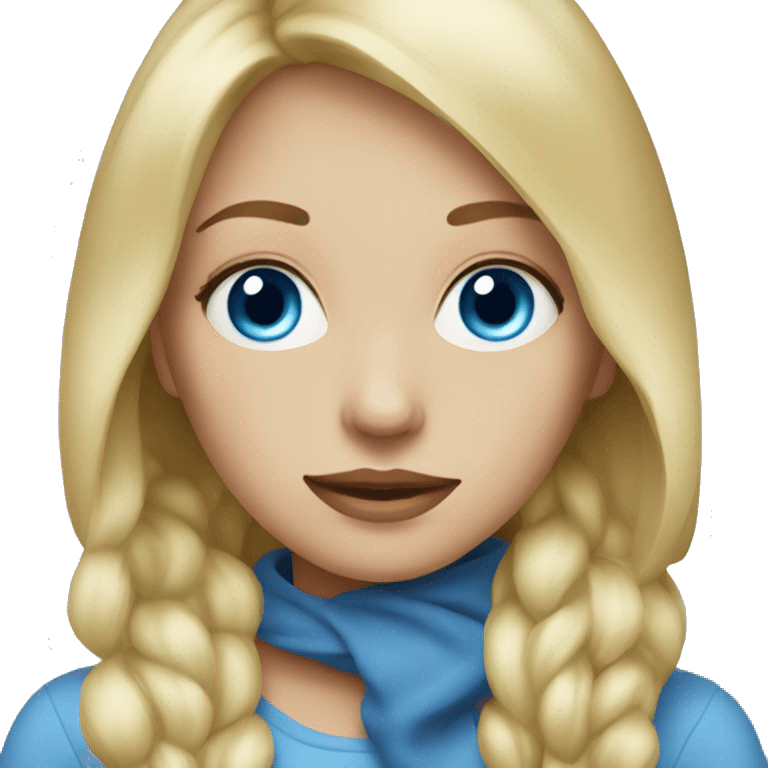 Blonde girl blue eyes portrait emoji