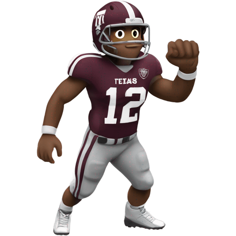 Texas a&m 12th man football player holding up a thumb emoji