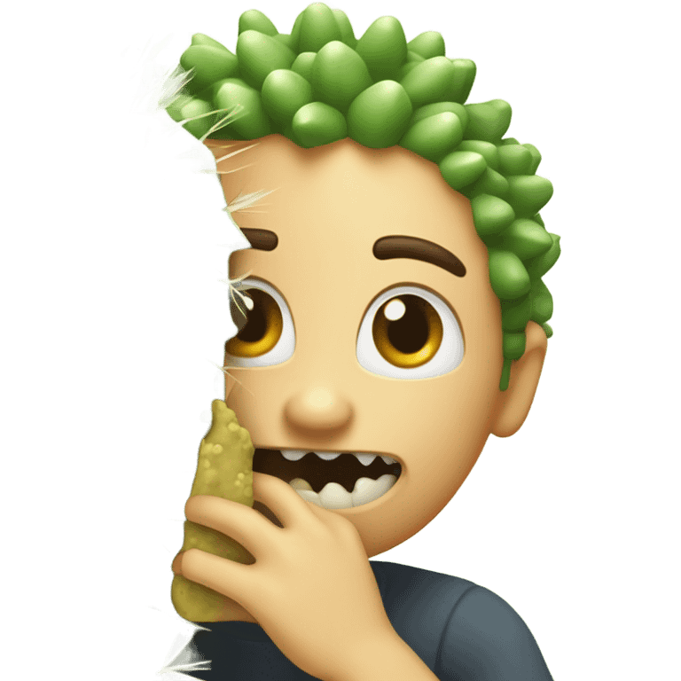 Person eating a prickly cactus  emoji