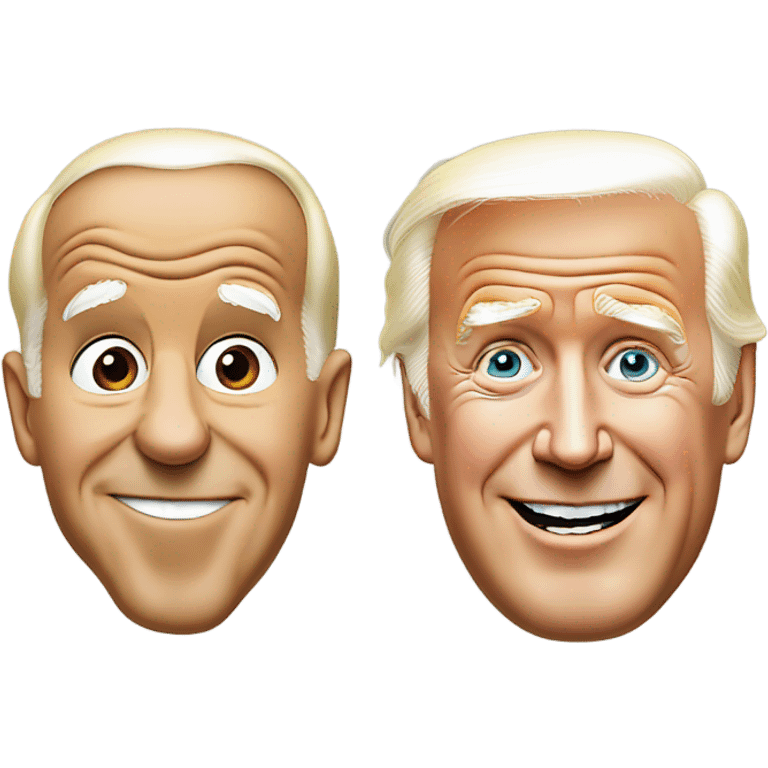 Joe Biden and Donald trump with their mouths together emoji