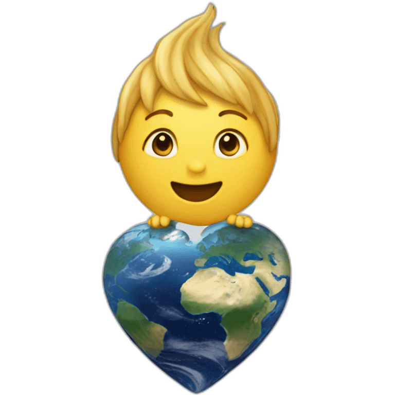 Planète en coeur emoji