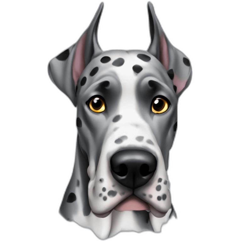 Great dane grey black spots emoji