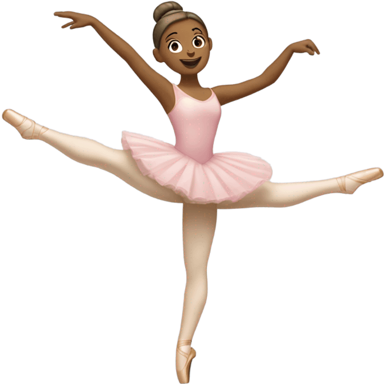 Ballerina doing a pirouette with one arm up emoji