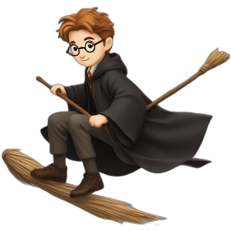 Harry Potter on his broom emoji