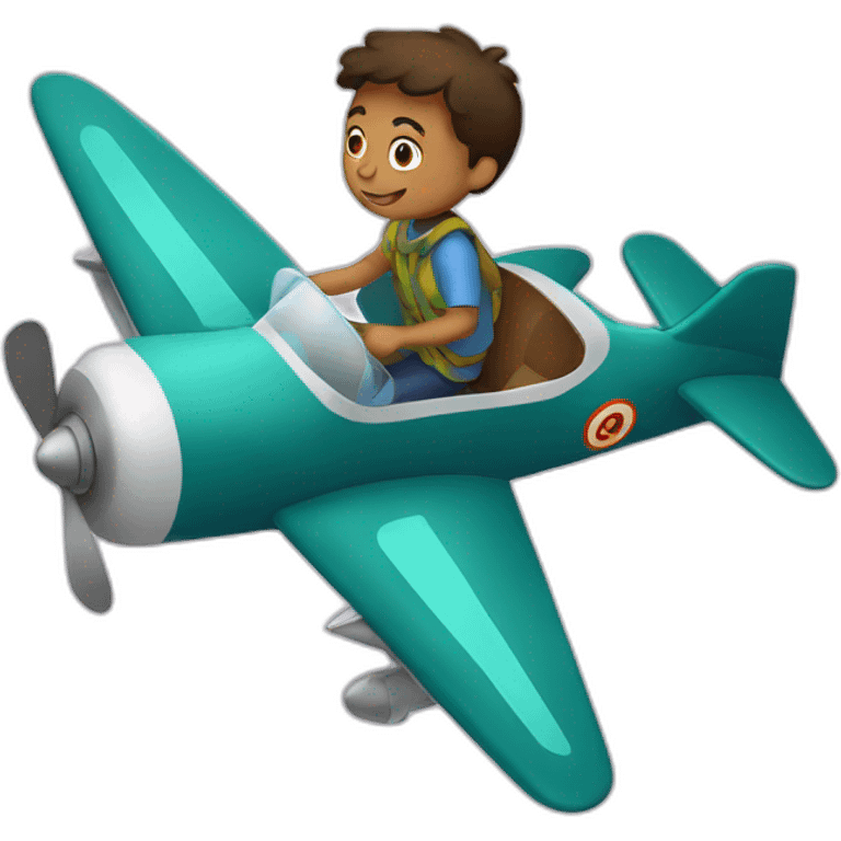 boy riding in an aircraft emoji