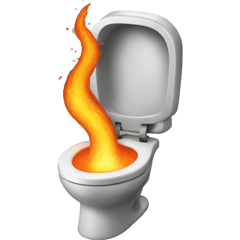 Toilet erupting like volcano emoji