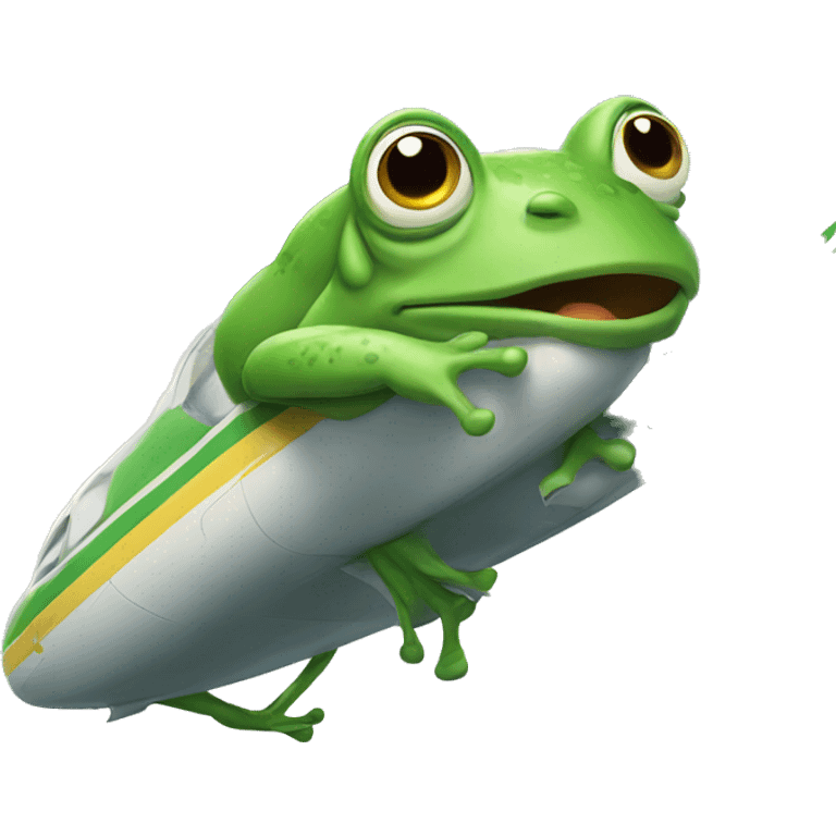 Frog in the plane.
 emoji