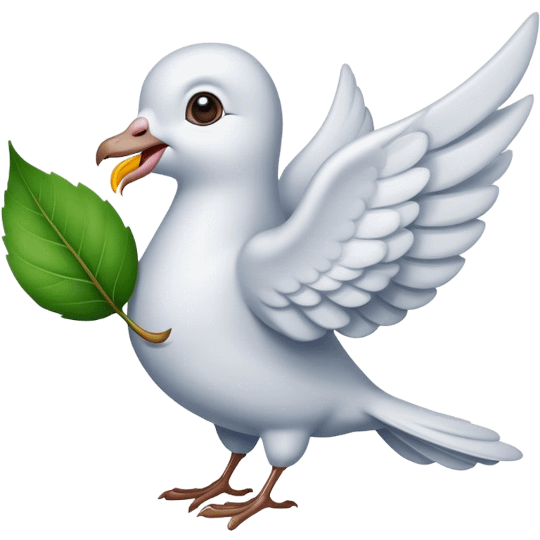 Dove with a leaf in its mouth emoji