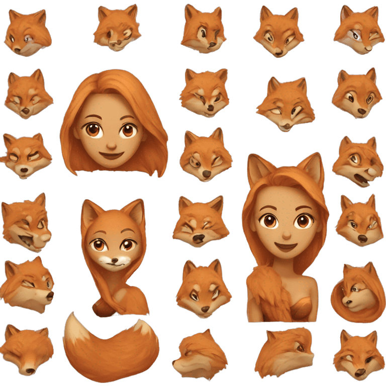 A fox as a woman and lightskinned  emoji