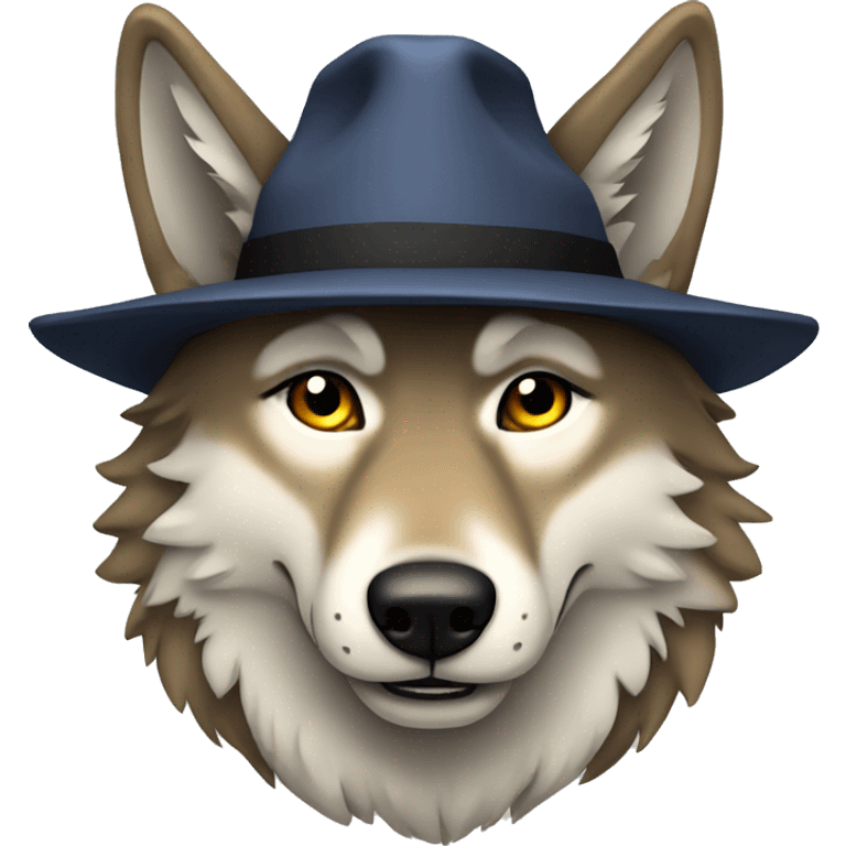 wolf with a hat emoji