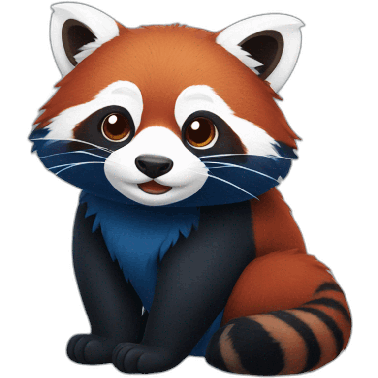 blue red panda emoji