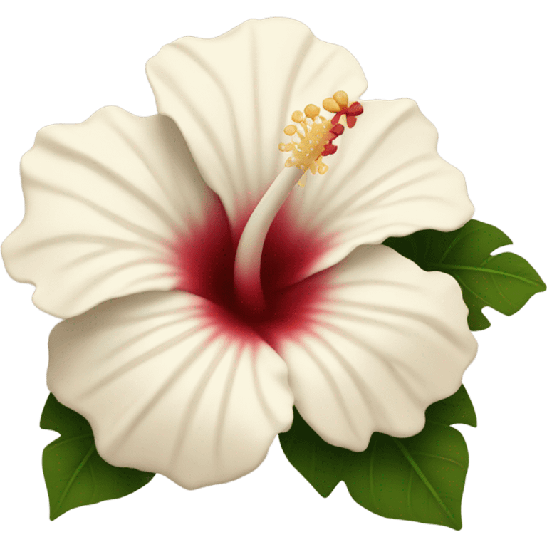 white and beige hibiscus flower  emoji