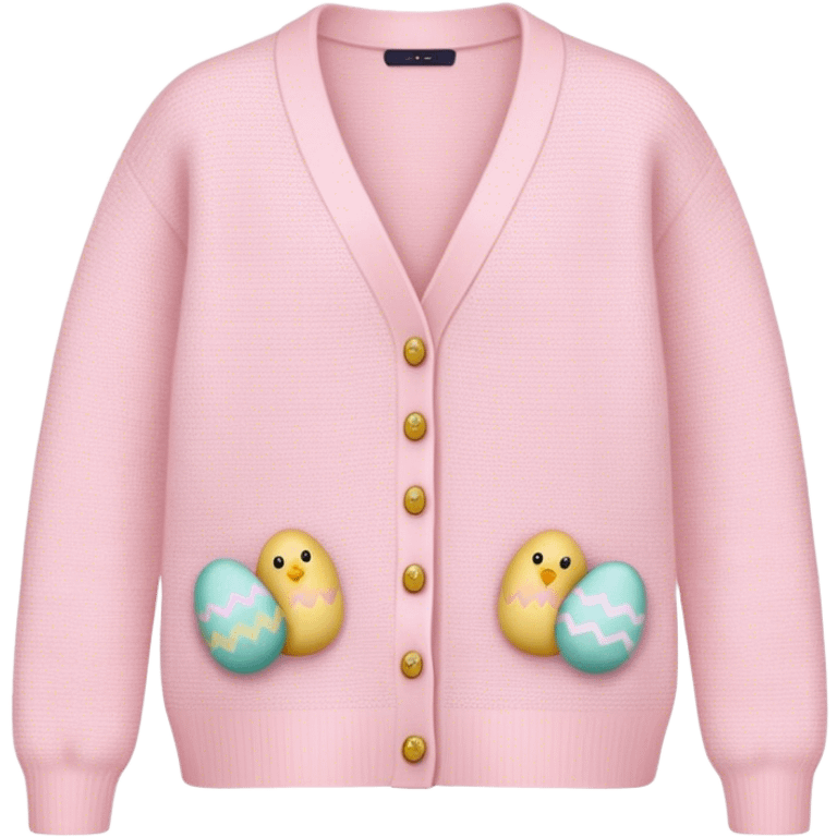 Pastel pink knit Easter cardigan  emoji