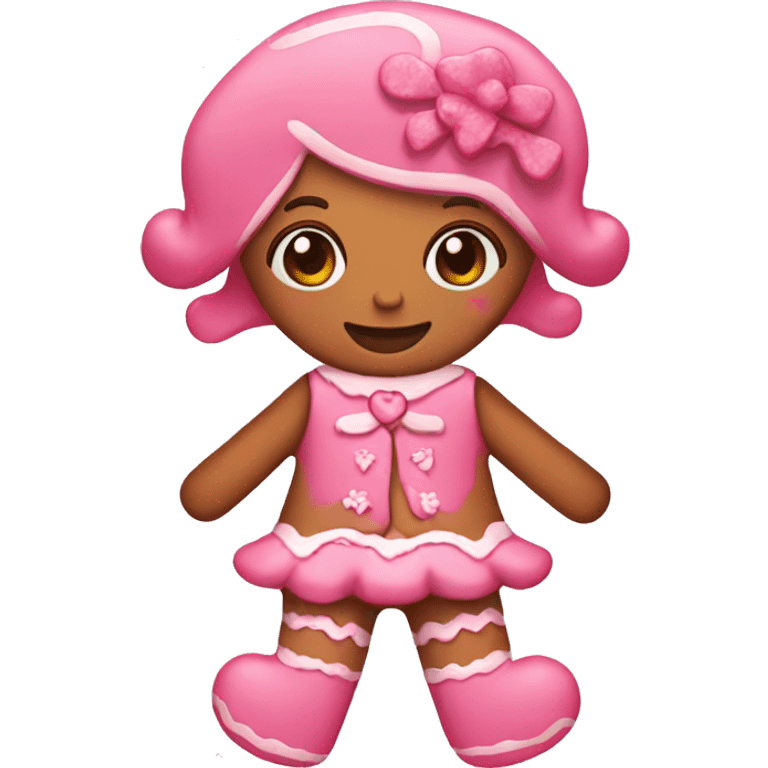 Pink gingerbread girl emoji