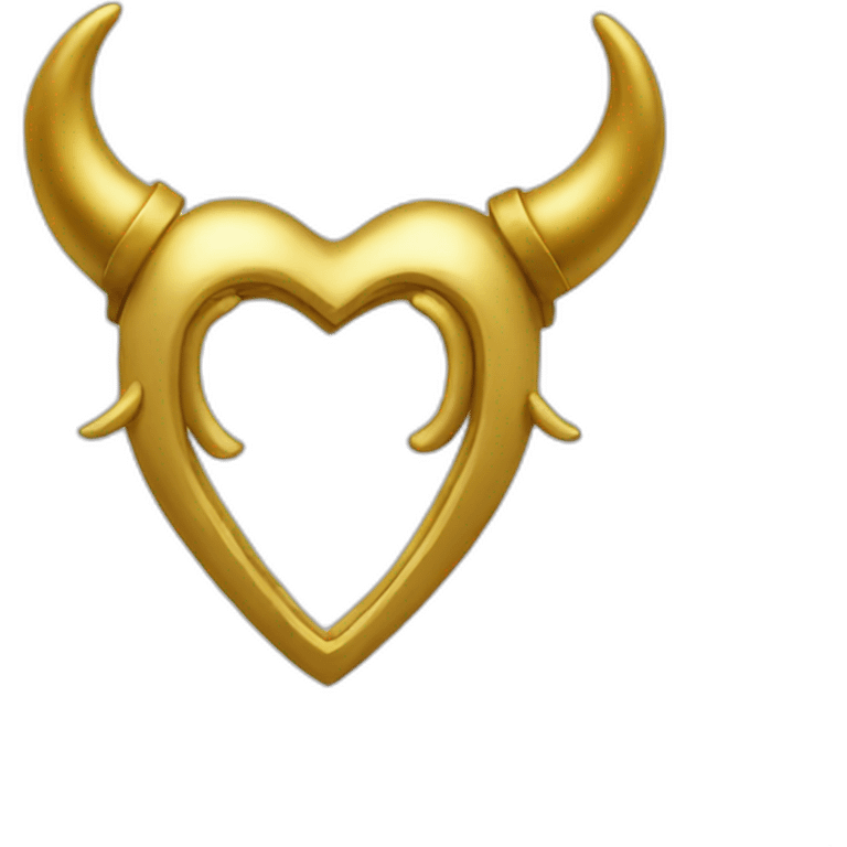 Gold heart frame with horns emoji