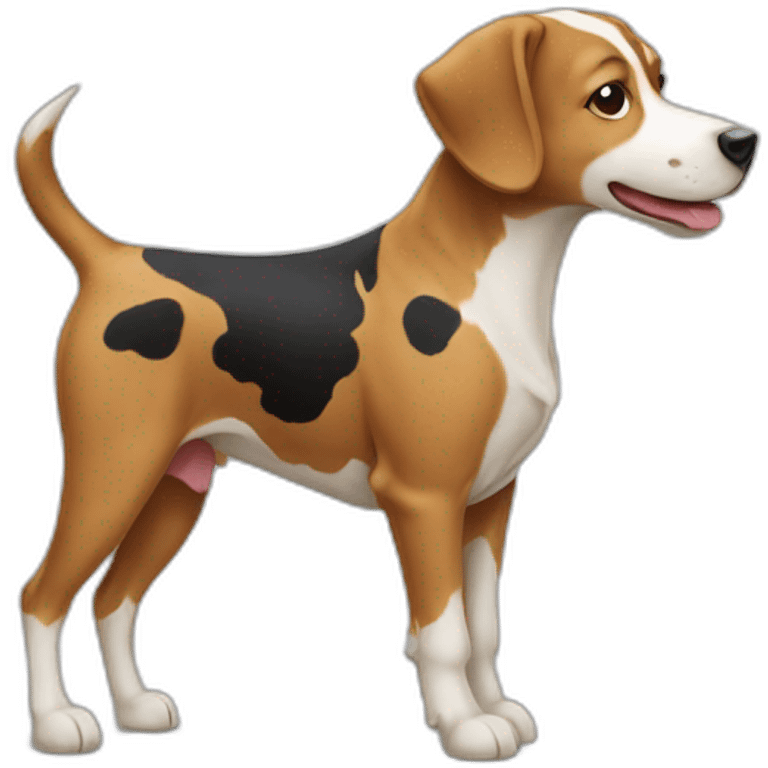 Chien sur chat sur vache emoji