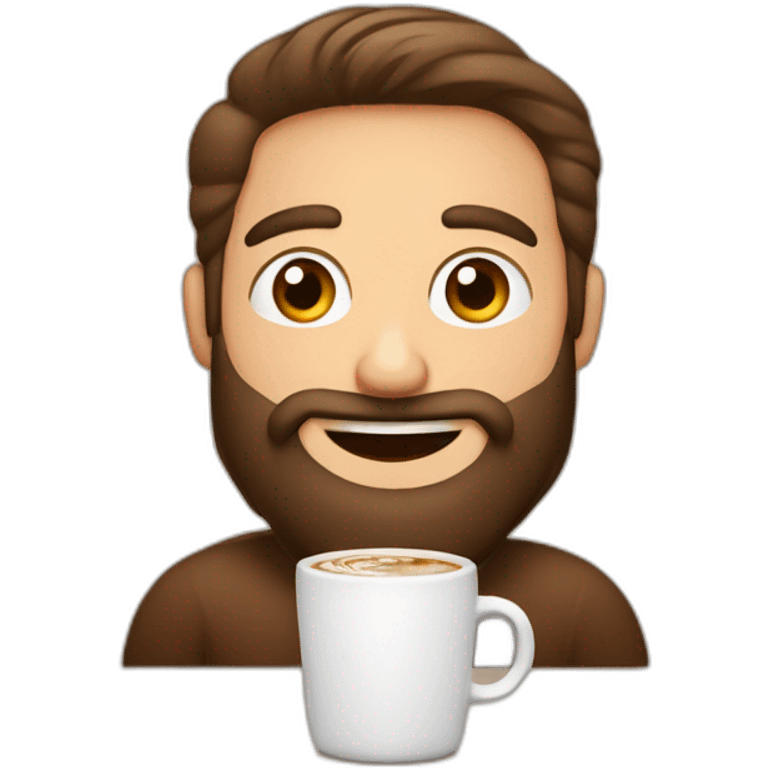 homem com barba com um copo café emoji