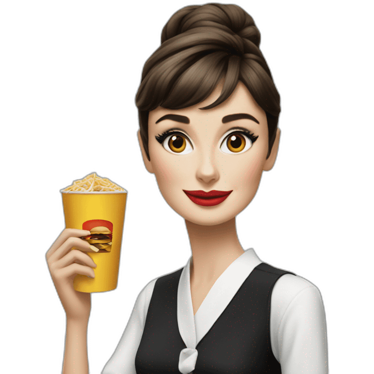 Audrey Hepburn working at McDonald's emoji