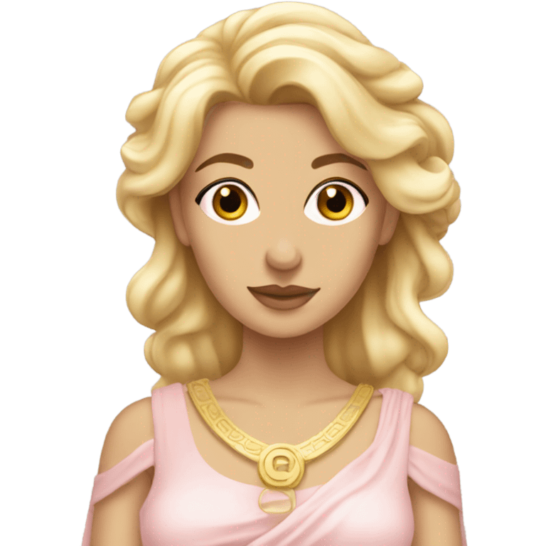 Beautiful blonde Greek goddess with light pink gown emoji