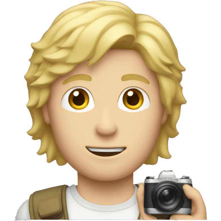 blonde guy with mullet holding a camera emoji