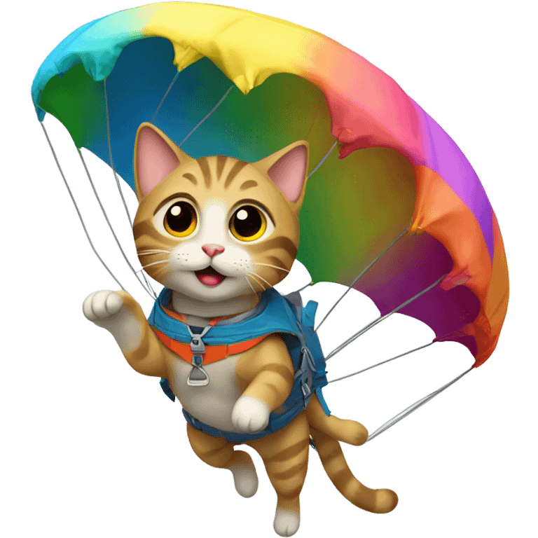 Cat with parachute emoji