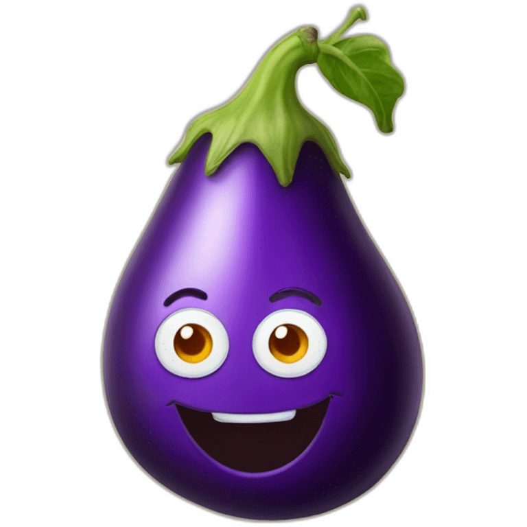 Eggplant inside home emoji