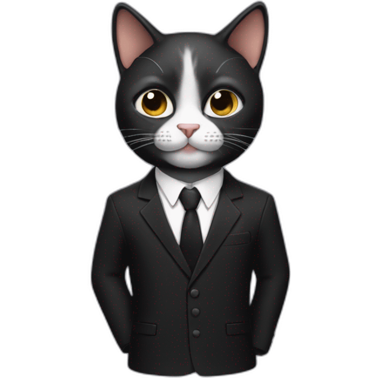 cat with a black suit emoji