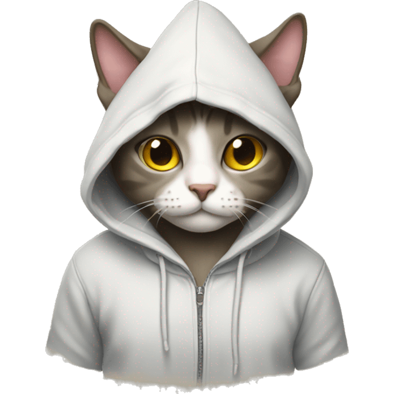 Cat with a hoodie emoji