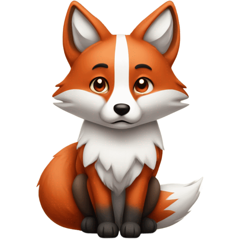 red and white fox, sad face, frowning emoji