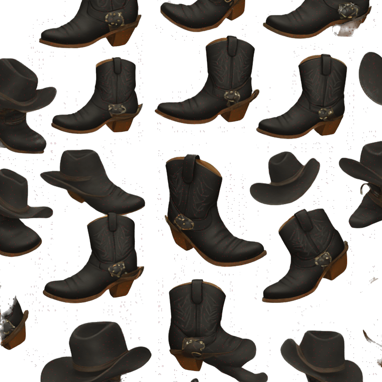 vintage black cowboy boots emoji