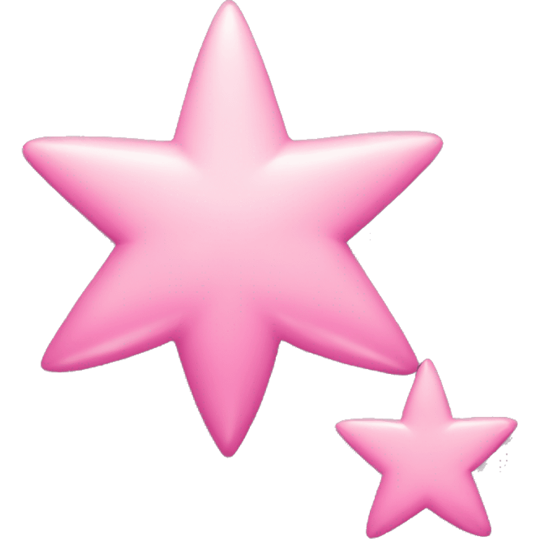 Three small pink , 4-pointed stars grouped together. The stars have a slightly elongated shape, giving them a twinkling effect. They vary in size, with the largest star in the center and two smaller stars on either side.  emoji