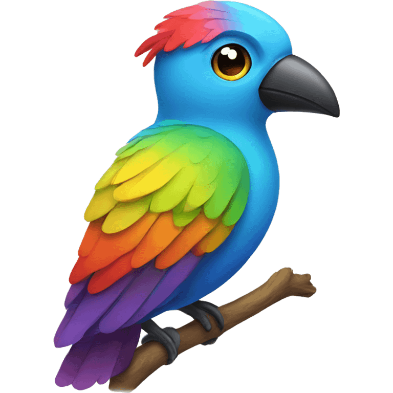 Colorful bird emoji