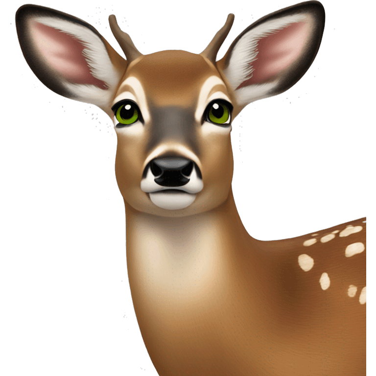 doe green eyes whitetail deer emoji