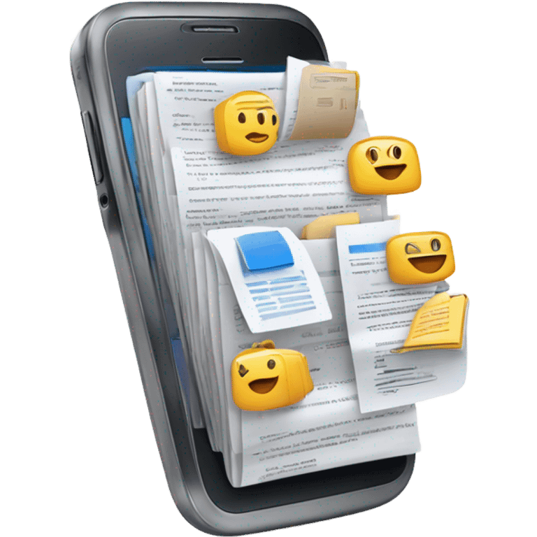 documents inside of a phone emoji