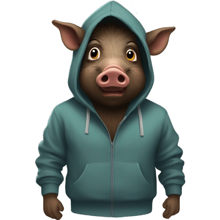 Wild boar in a hoodie emoji