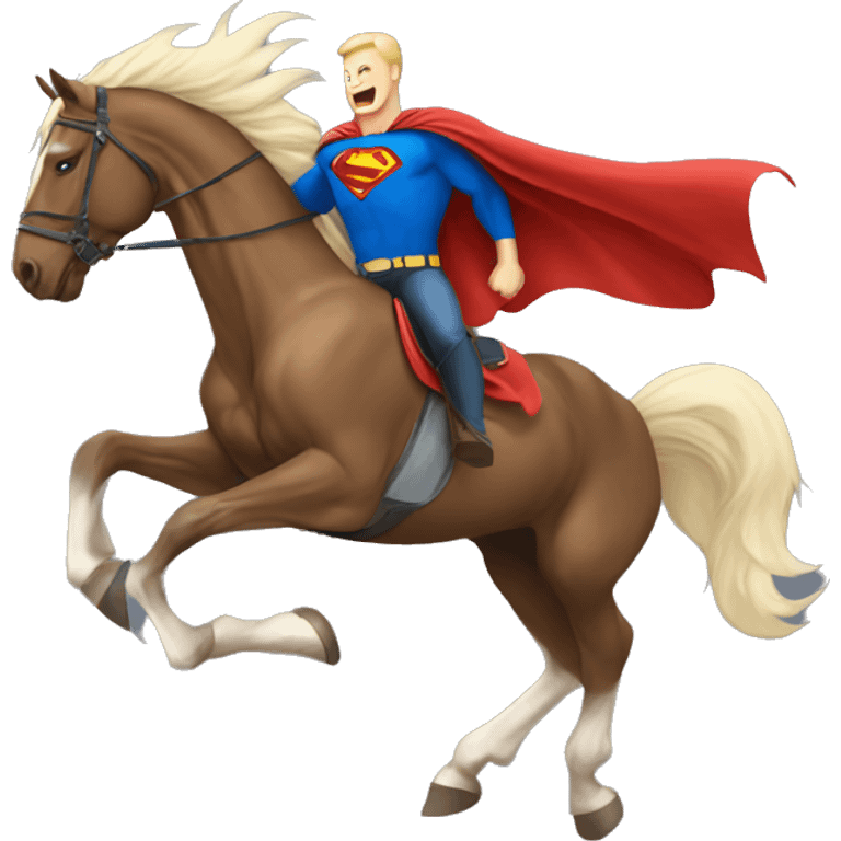 Horse ripping Superman shirt emoji