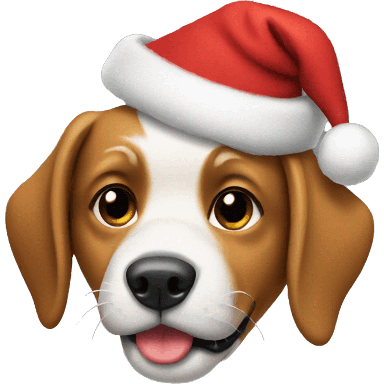 Dog with Christmas hat on  emoji