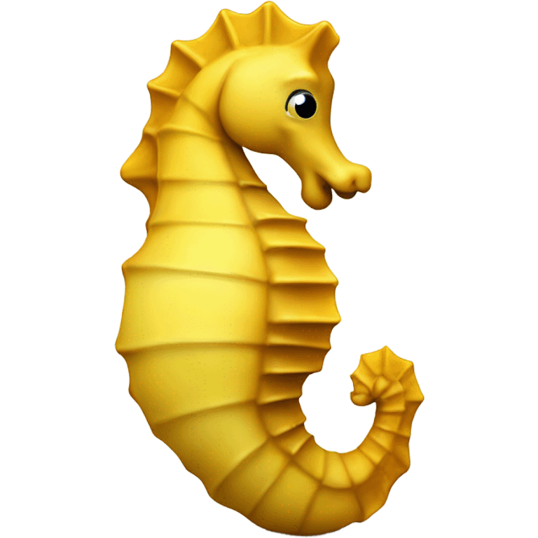 Completely fat yellow sea horse looking right emoji