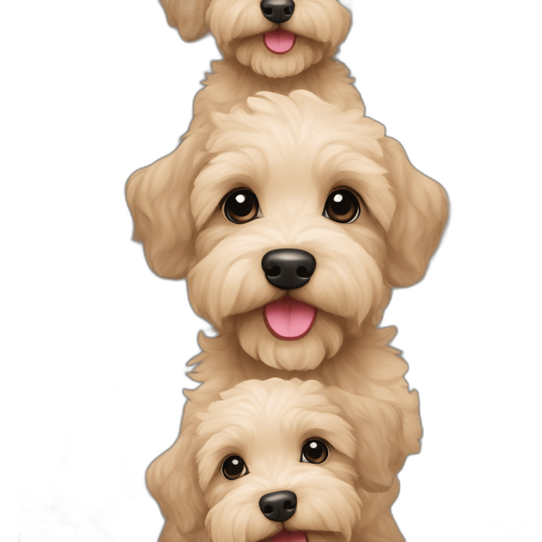 champagne coloured cute schnoodle puppy emoji