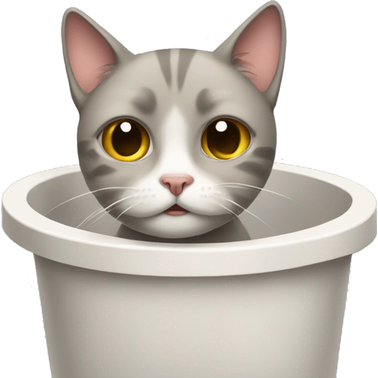 a really sad cat in a litter box  emoji