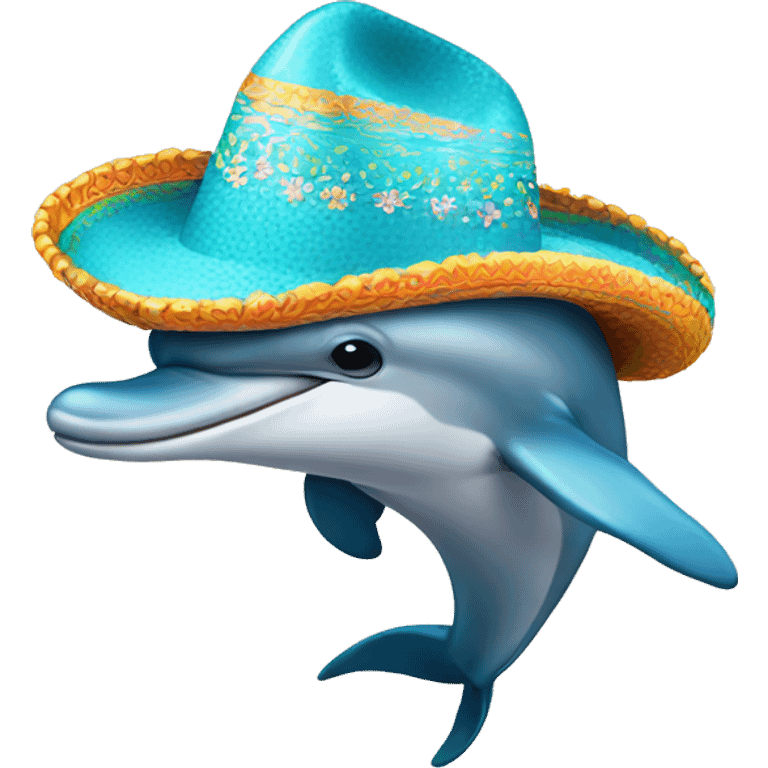 dolphin wearing a sombrero emoji