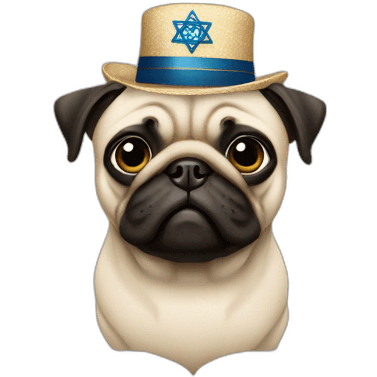 pug with jewish hat emoji