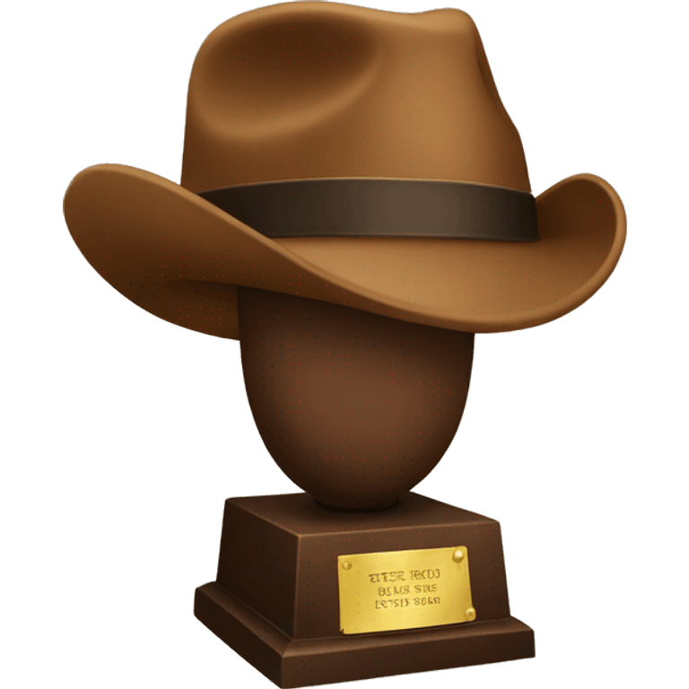 Brown Trophy with hat emoji