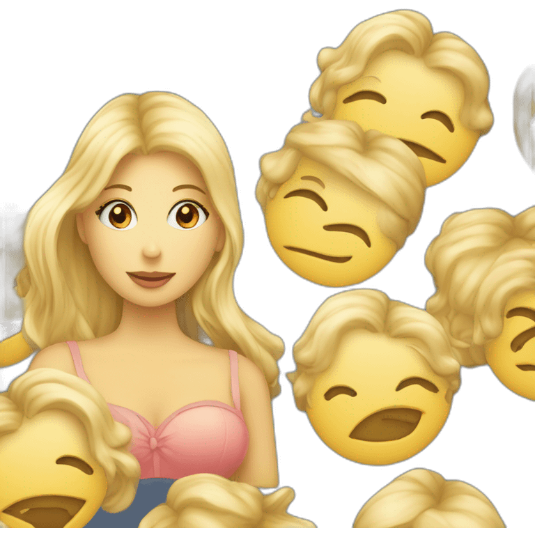 Homme blond bisous sur la joue d’une femme blonde emoji